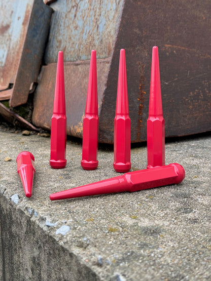 Scarlet Red Spike Lug Nuts