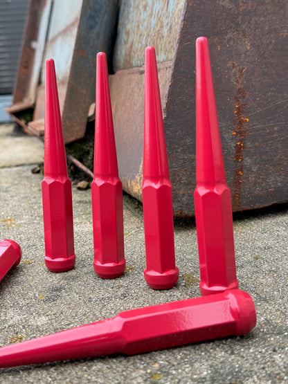 Scarlet Red Spike Lug Nuts