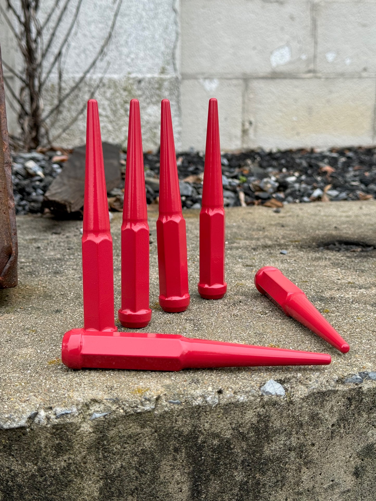 Scarlet Red Spike Lug Nuts