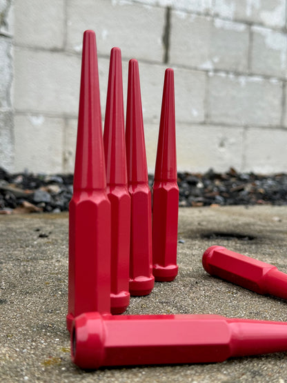 Scarlet Red Spike Lug Nuts