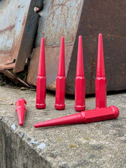 Scarlet Red Spike Lug Nuts