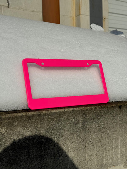 Neon Pink License Plate Frame