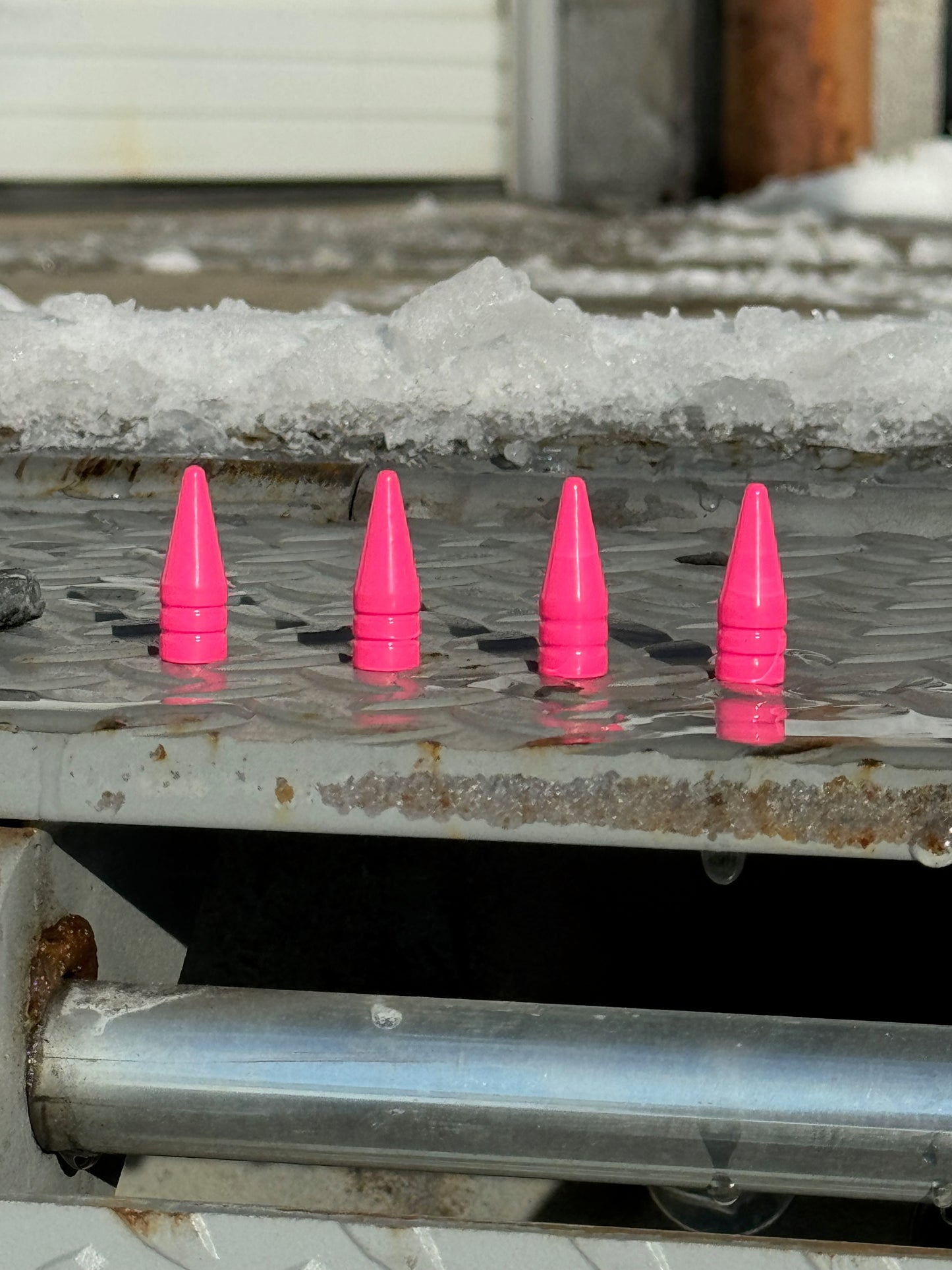 Neon Pink Spike Valve Stem Caps