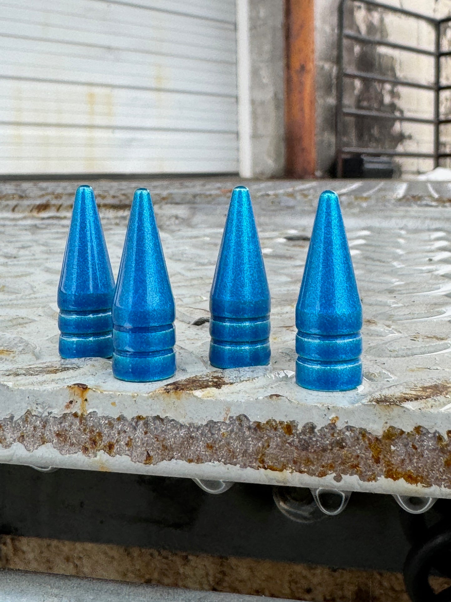 Hawaii Blue Spike Valve Stem Caps