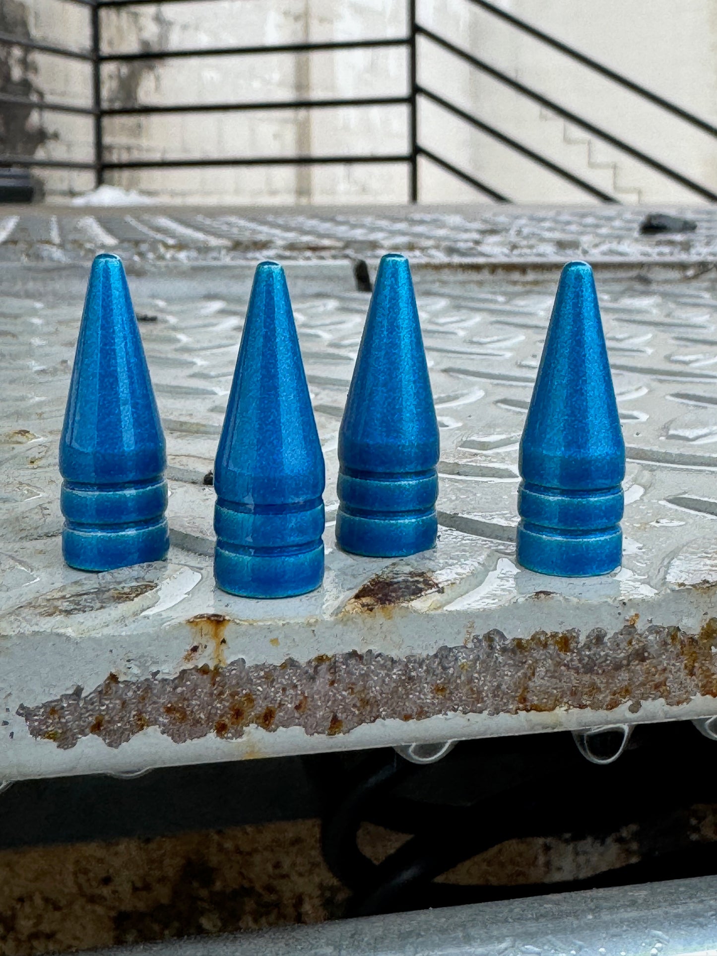 Hawaii Blue Spike Valve Stem Caps