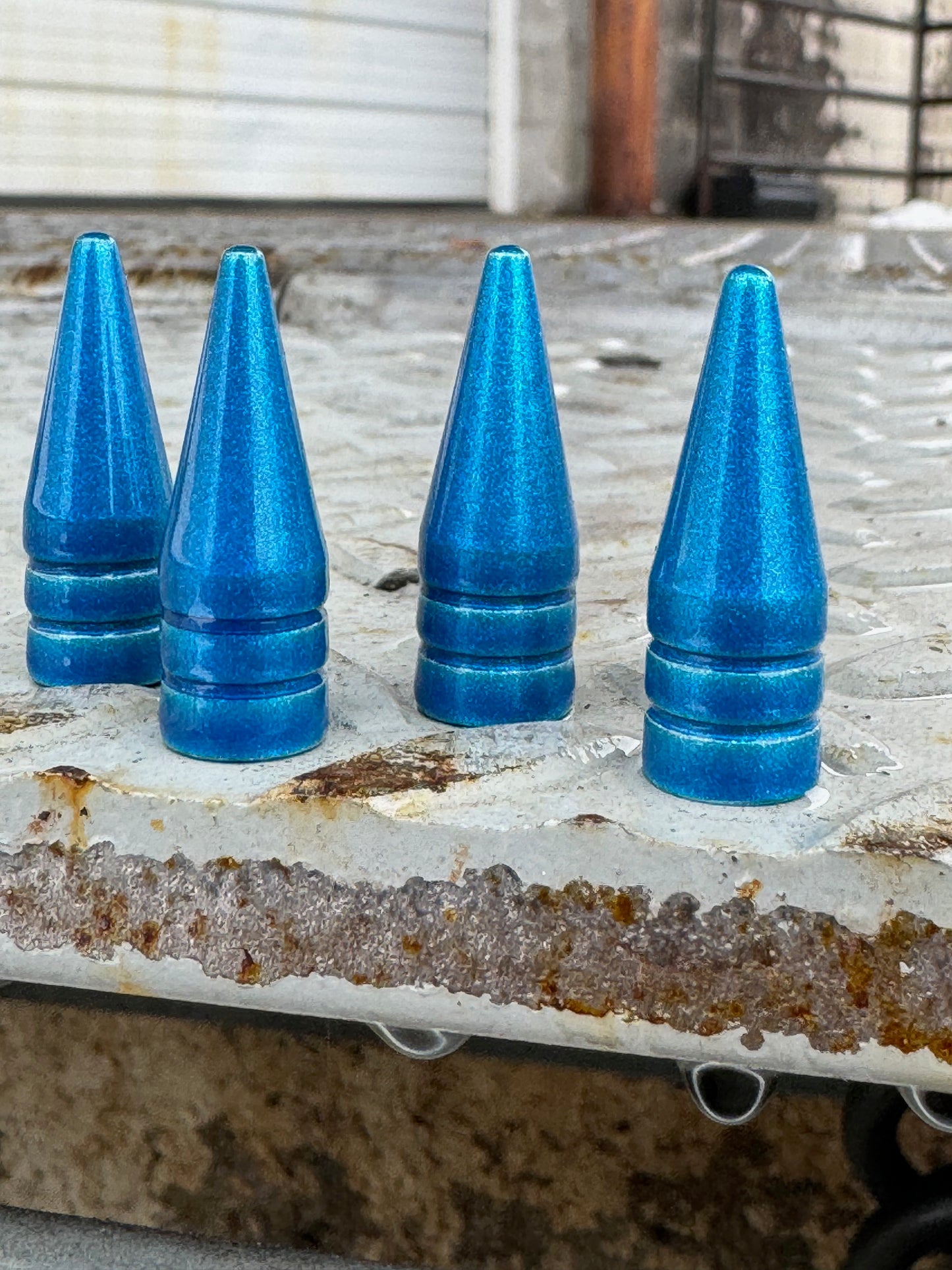 Hawaii Blue Spike Valve Stem Caps