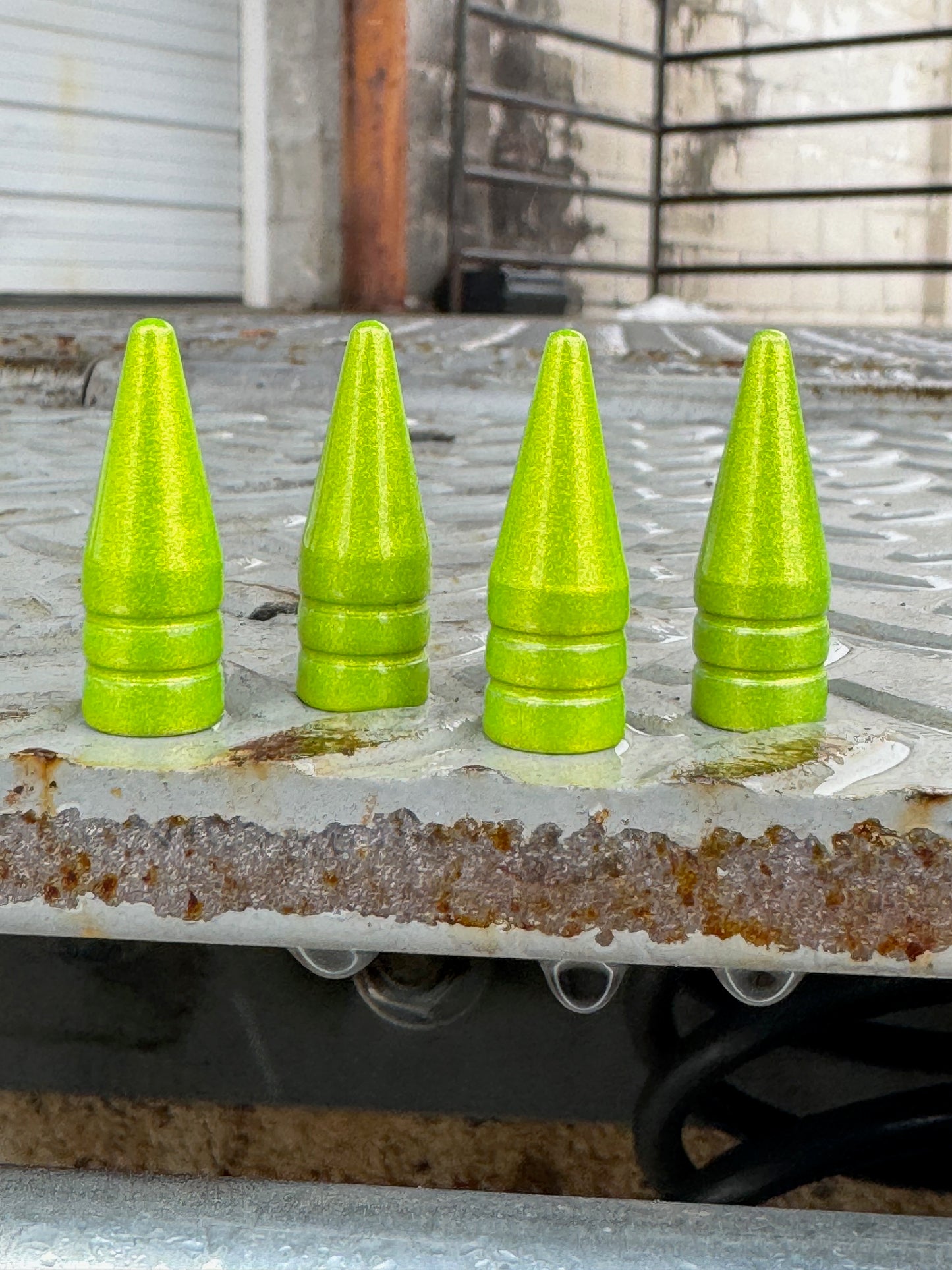 Shocker Yellow Spike Valve Stem Caps