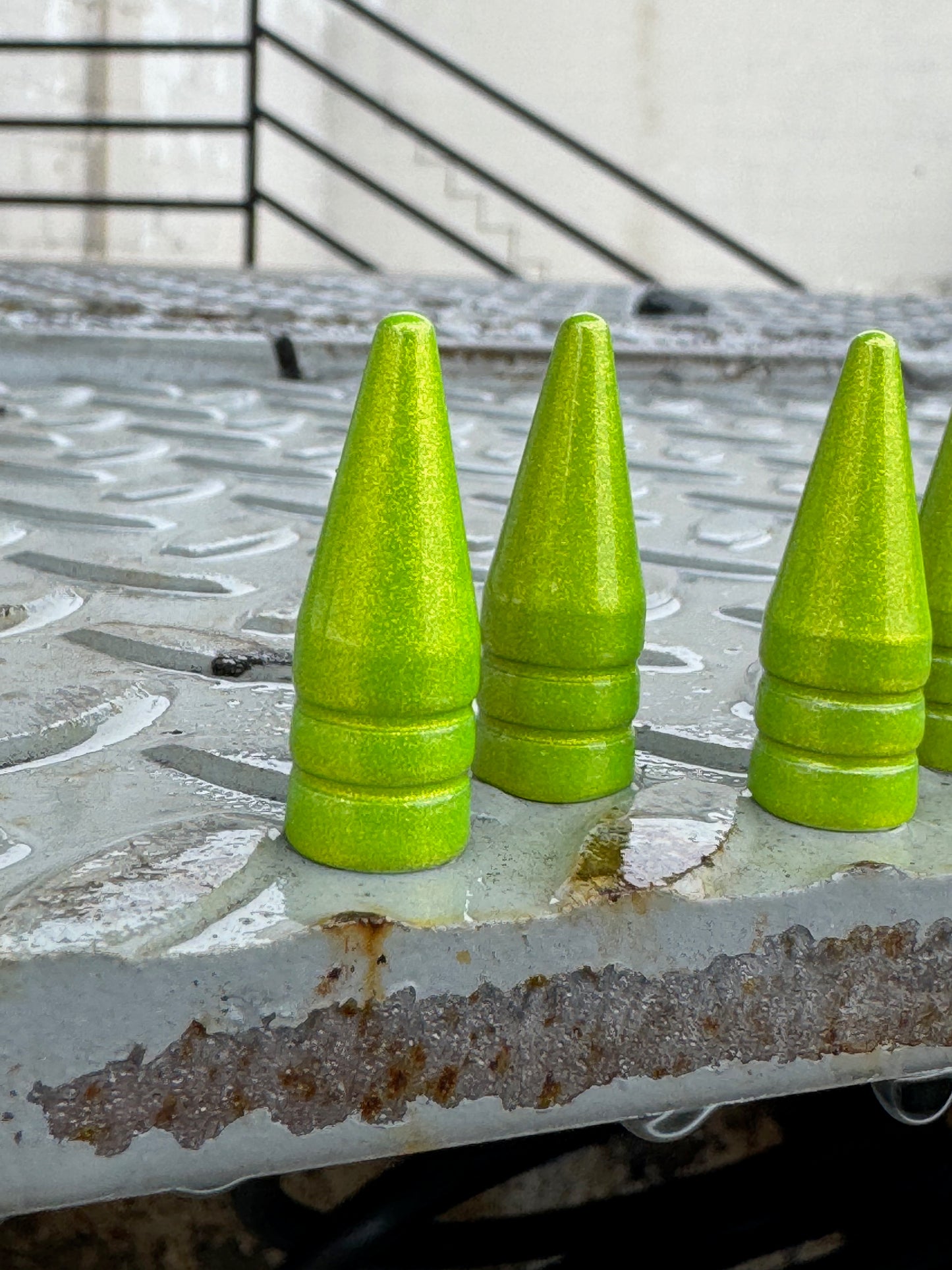 Shocker Yellow Spike Valve Stem Caps