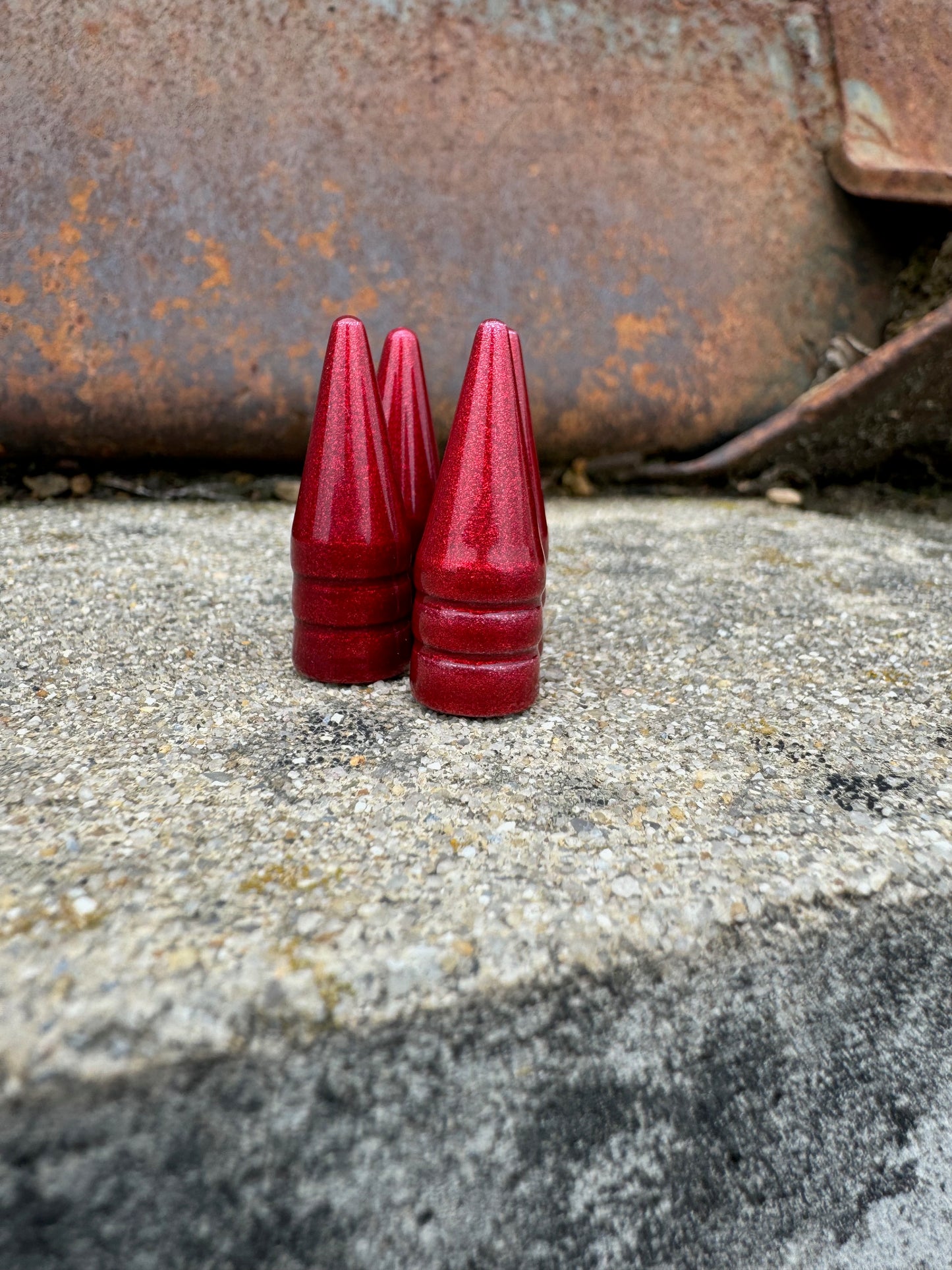 Candy Red Spike Valve Stem Caps