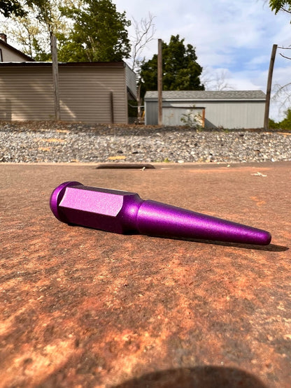 Flat Illusion Purple Spike Lug Nuts