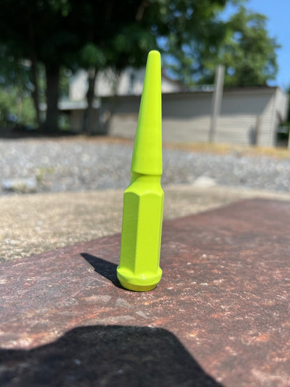 Fluorescent Yellow Spike Lug Nuts