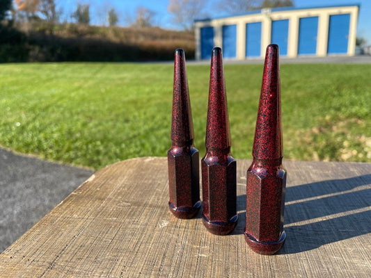 Crimson Red Spike Lug Nuts