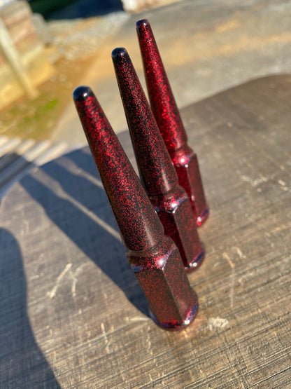 Crimson Red Spike Lug Nuts