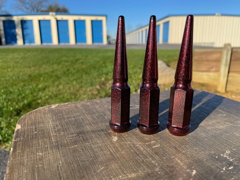 Crimson Red Spike Lug Nuts